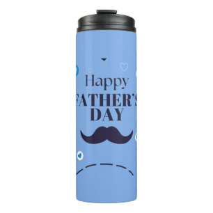 Happy Father’s Day – Moustache & Heart Design Thermal Tumbler