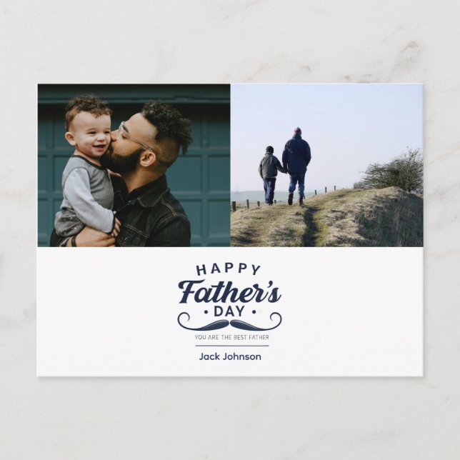 Happy Father’s Day Mustache Tribute Design Holiday Postcard (Front)