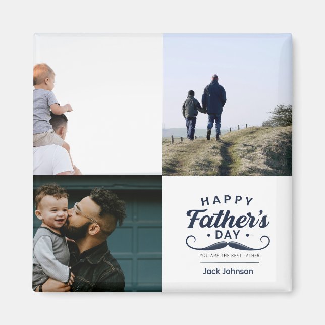 Happy Father’s Day Mustache Tribute Design Magnet (Front)