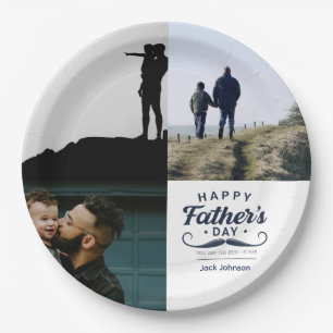 Happy Father’s Day Mustache Tribute Design Paper Plate