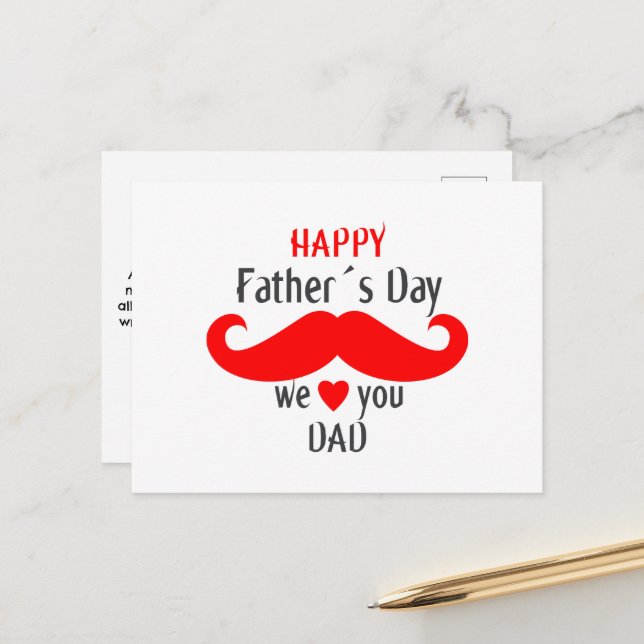 happy fathers day 2024 we love you dad postcard (Front/Back In Situ)