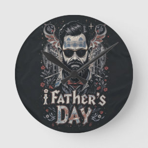 Happy father's day 2025 round clock