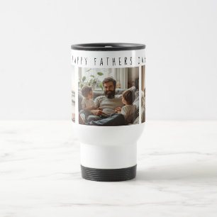 Happy Fathers day 3 Custom photos Travel Mug