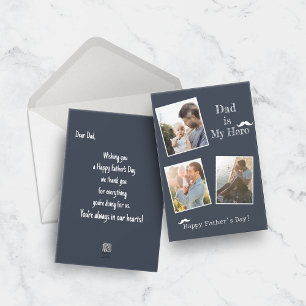  Happy Father's Day 3 photo Holiday Card