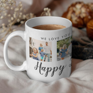 Happy Father's Day 4 Photo Custom Message | Mug