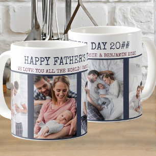Happy Fathers Day 4 Photo Personalised Coffee Mug