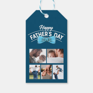 Happy Fathers Day 5 Photo Collage Gift Tags