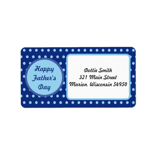 Happy Father's Day Address Labels (Navy & Blue) (Front)