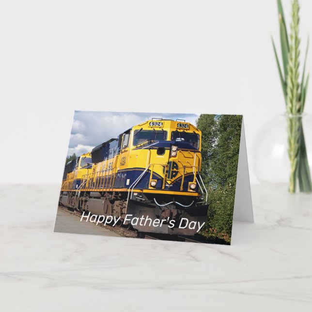 Happy Father's Day: Alaska Railroad locomotive Card (Front)