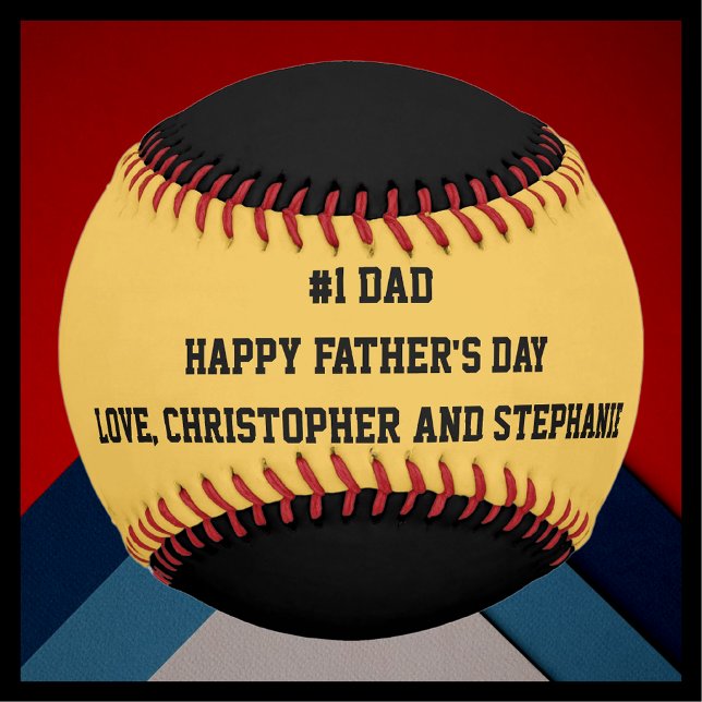 Happy Father's Day Baseball, #1 Dad, Custom Baseball (Creator Uploaded)