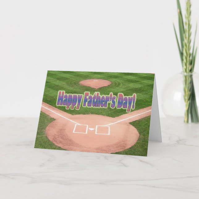 Happy Fathers Day Baseball Card (Front)