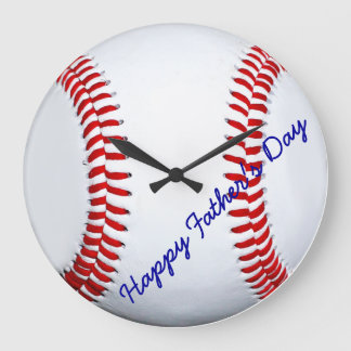 Happy Father's Day Baseball Large Wall Clock