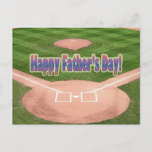 Happy Fathers Day Baseball Postcard (Front)