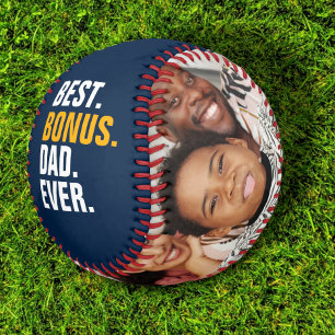 Happy Fathers Day Best Bonus Dad Ever Personalised Baseball