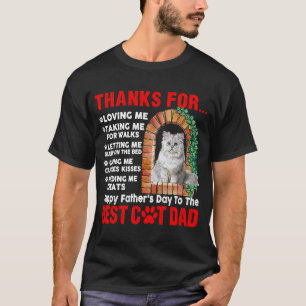 Happy Father's Day Best Cat Dad Cute Cat On Window T-Shirt