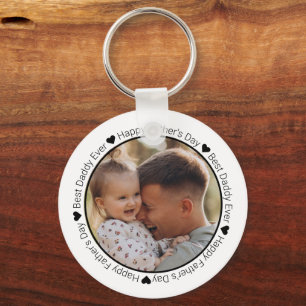 happy fathers day, best dad ever,family photo chic key ring