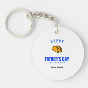 Happy Father's Day Best Dad Ever Funny Taco Key Ring