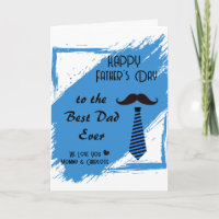 Happy Father's Day Best Dad Ever Moustache Tie 