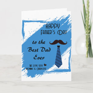 Happy Father's Day Best Dad Ever Moustache Tie Card