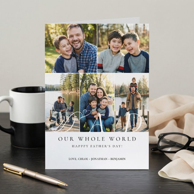 Happy Father's Day Best Dad Ever Photo Collage Card (Happy Father's Day Best Dad Ever Photo Collage Card)