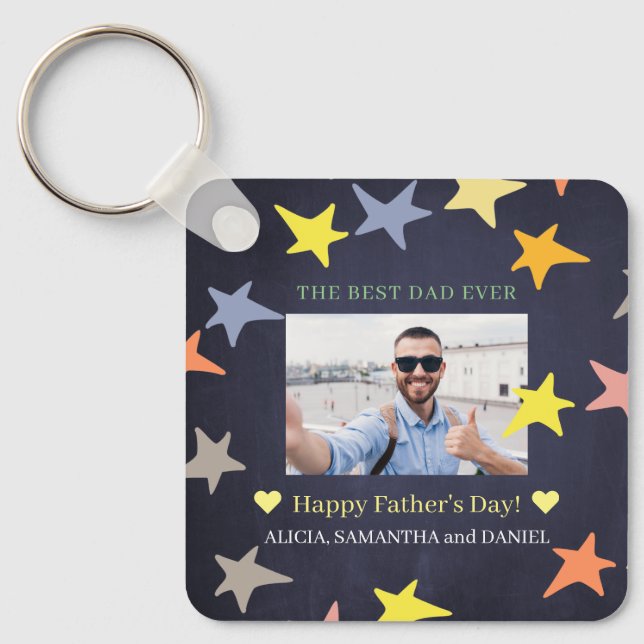 Happy Father's Day best dad ever photo Key Ring (Front)