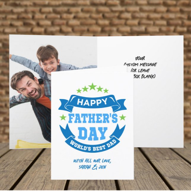 Happy Father's Day Best Dad | Personalised Photo  Holiday Card (Creator Uploaded)