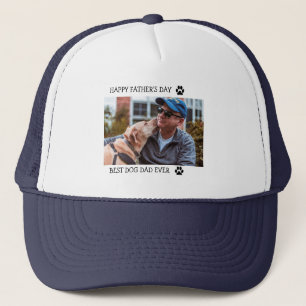 Happy Father's Day Best Dog Dad Ever Custom Photo Trucker Hat