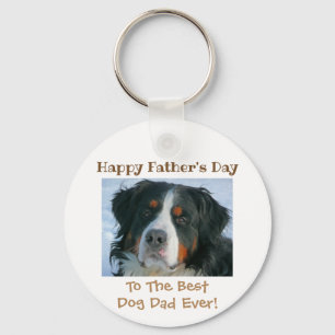 Happy Father's Day Best Dog Dad Photo Key Ring