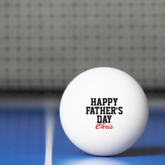 Happy Father's Day Black and Red Monogrammed Ping Pong Ball