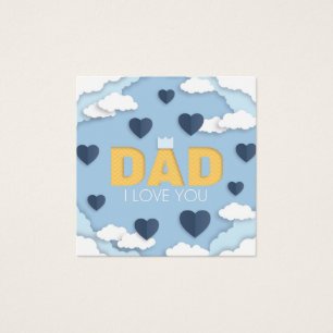 Happy Father's Day blue hearts in the sky Card
