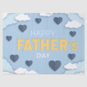 Happy Father's Day blue hearts in the sky  Tissue Paper