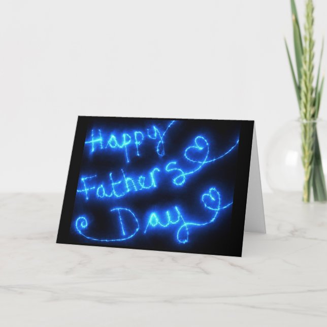 Happy Father's Day Blue Lights Card (Front)