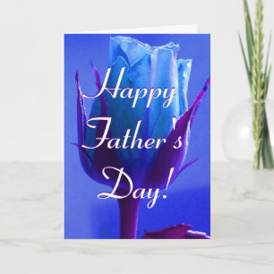 Happy Father's Day Blue Rose I Card