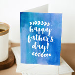 Happy Father's Day | Blue Watercolor Card<br><div class="desc">Celebrate your dad's special day with a beautiful "Happy Father's Day" card. This chic Father's Day card features a blue watercolor background with modern typography. Add a special message or photo by clicking on the "Customise It" button.</div>