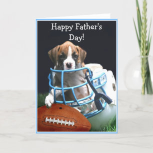 Happy Father's Day boxer puppy greeting card