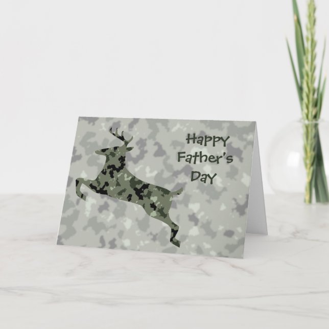Happy Father's Day Camo Deer Card (Front)