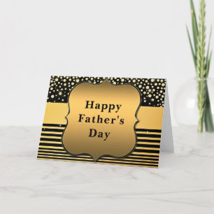 Happy Father's Day Card Gold Design Best Dad Ever