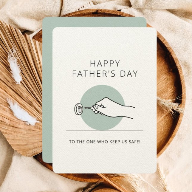 Happy Father's Day Card – One Who Keeps Us Safe (A Father’s Day card with a key to the heart 🔑❤️ — for the one who keeps us safe.)