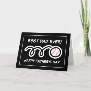 Happy Father's Day card with baseball design