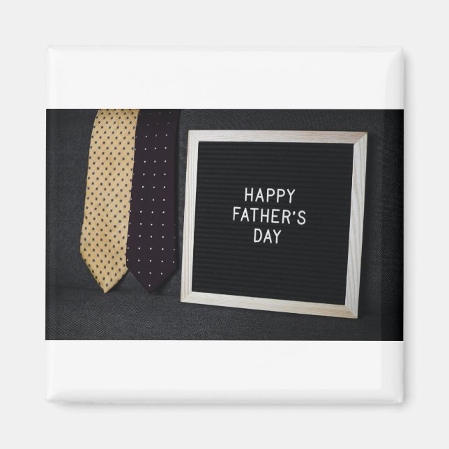 Happy Father's Day Classic Black Magnet  (Front)