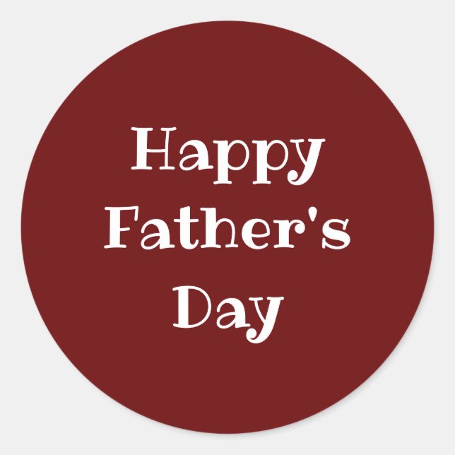 Happy Father's Day Classic Red Classic Round Sticker (Front)