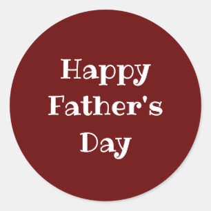 Happy Father's Day Classic Red Round Sticker