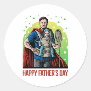 Happy Father's Day Classic Round Sticker
