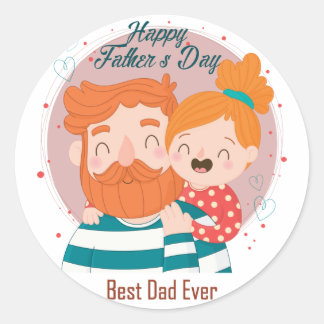 HAPPY FATHER'S DAY! CLASSIC ROUND STICKER