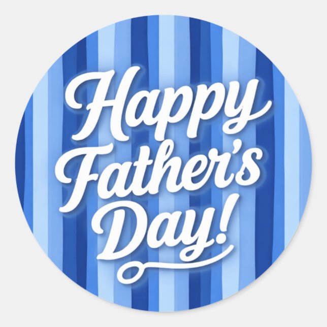 Happy Father's Day Classic Round Sticker (Front)