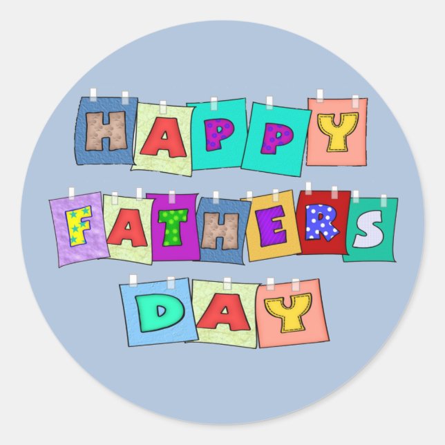 Happy Fathers Day Classic Round Sticker (Front)