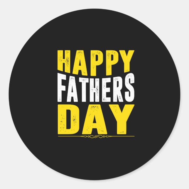 happy fathers day classic round sticker (Front)
