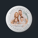 Happy Father's Day Classic Simple Photo 6 Cm Round Badge<br><div class="desc">This simple and classic design is composed of serif typography and add a custom photo.</div>