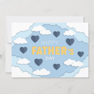 Happy Father's Day clouds and hearts Card
