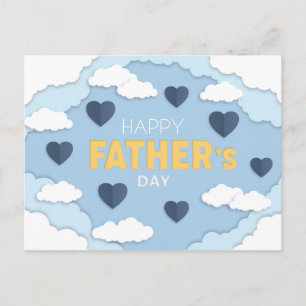 Happy Father's Day clouds and hearts Card